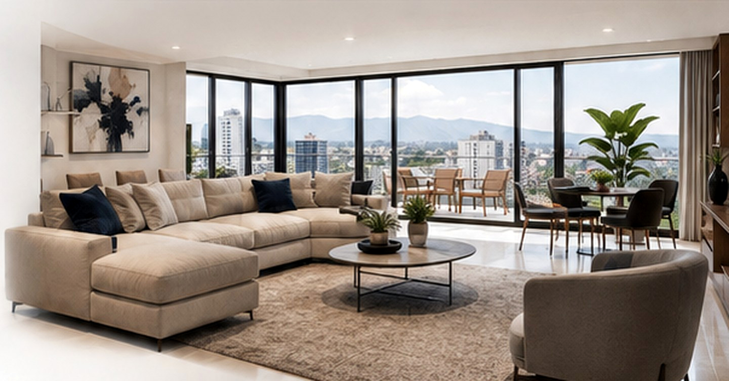 Sala de una propiedad disponible para renta en Guatemala